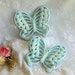 Vintage butterflies robin egg blue wall hanging set, cottage decor butterfly wall hangings, set of 2, by Burwood, Shabby Chic wall decor
