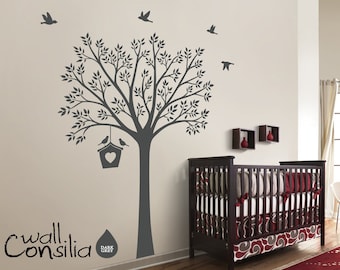 Nursery Tree Wall Decal Wall Sticker - Tree Wall Decal - Tree Decals - Large: approx 73" x 53" - W035