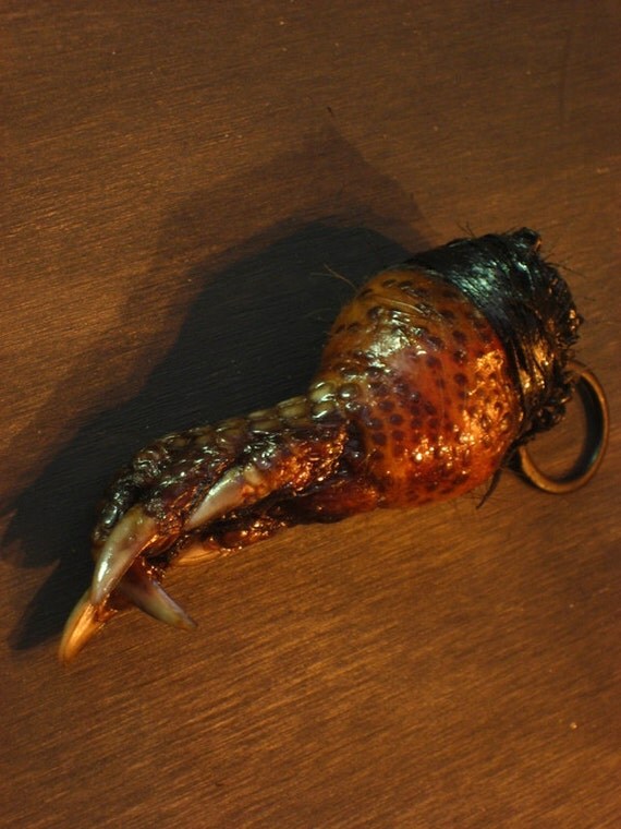 Taxidermy Armadillo Paw Keychain Throwing Up Horns Devil Foot