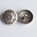 12 Vintage Round Silver Tone Metal Shank Button Collection with raised Star Motif Item 0075