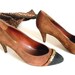 Vintage Suede Shoes. Brown Black Heels. 80s Shoes Mad Men Fashion Vintage Size 6. Office Shoes. Made in Spain
