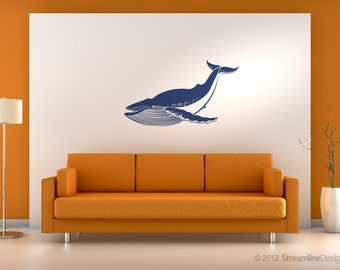 Whale Wall Art big blue whale | etsy Whale Wall Art big blue whale | etsy