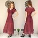 SALE Lovely maroon long lace dress with lace up back S/M