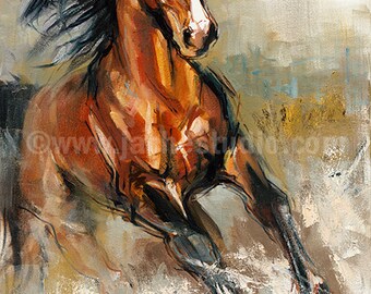 Horse Art, The Stallion Giclée, Painted Fine Art Print
