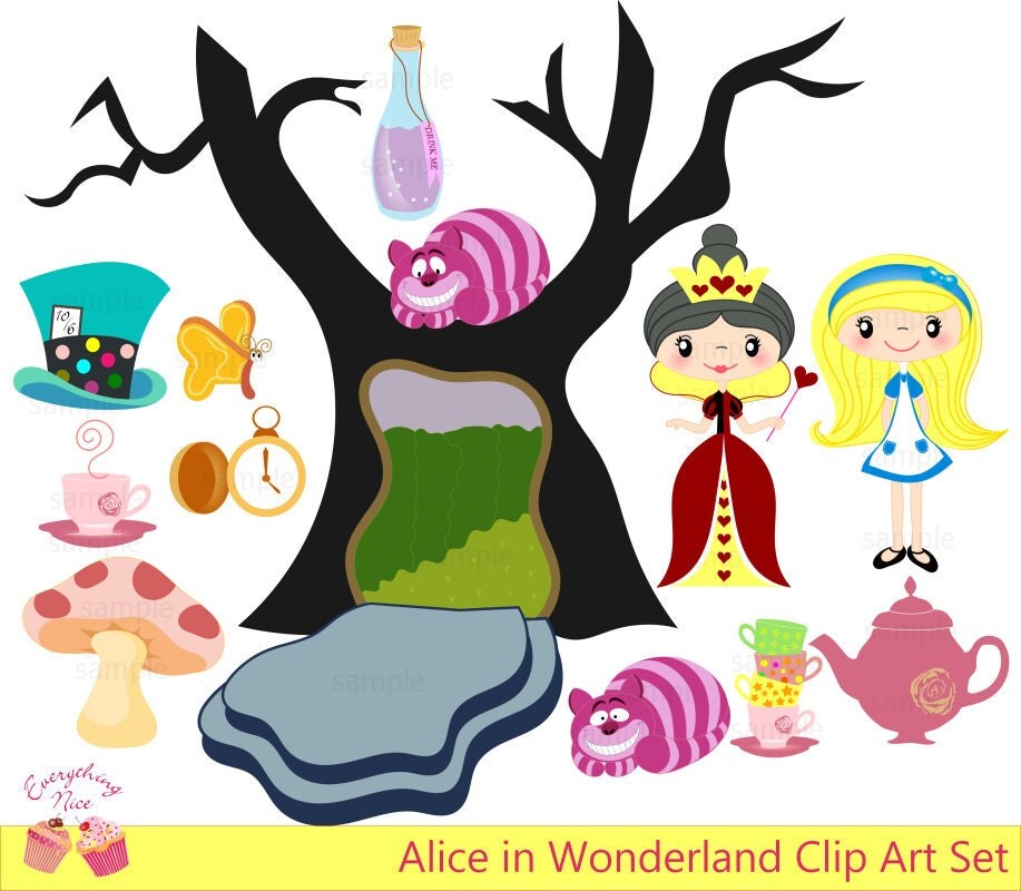 alice in wonderland cards clipart - photo #33