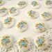 Vintage Pale Blue Rose Milk Glass Oval Cabochons 10mm x 8mm (6)