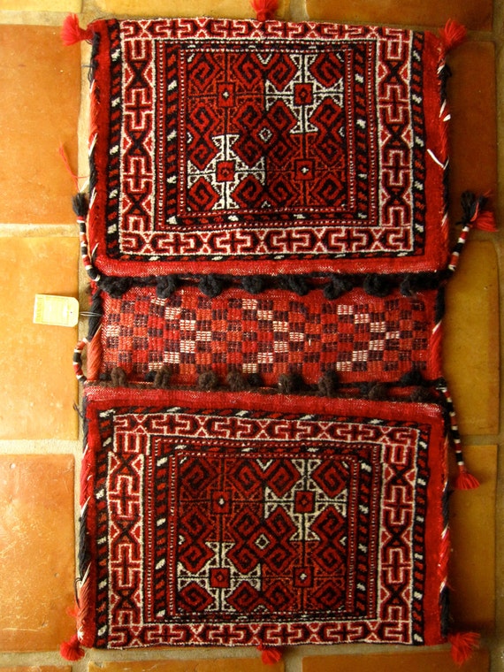 Vintage PERSIAN RUG Camel Saddle Bags AVAKIAN Bros. Inc