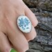 rings for women, cameo rings, cute rings, real fower ring, nature inspired ring, nature ring, blue flower ring, unique rings, ladies rings