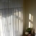CURTAINS: Pair of White Cotton Muslin Sheer Fringe Rod Pocket Curtain