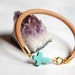 Dainty Sideways Turquoise Cross Bracelet and leather