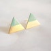 Mint Dipped Triangle Earring Studs