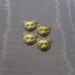 4 Vintage Brass Pharoah's Cat Face Stampings