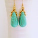 Turquoise Gold Earrings - Gemstones Earrings - Drop Earrings - Sky blue Earrings in Gold