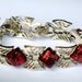 Coro Red Confetti Bracelet Lucite 1950s Signed Vintage Collectable Jewelry