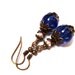 Blue Semiprecious Stone- Quartz Earrings. Swarovski Crystal & Stone Earrings. Blue Stone Earrings. Blue Jewelry