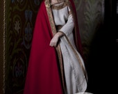 Medieval Natural Wool Cloak "Anne of Kiev" red cloak red cape