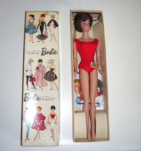 Vintage Brunette Bubble Cut Barbie Doll by 1962BarbieDollStuff