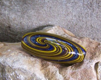 Skinny Handblown Glass Spiral Reversal Bead