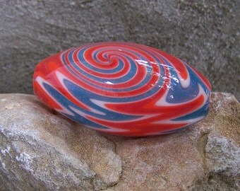 Handblown Glass Glitter Wig-Wag Reversal Bead