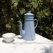 Vintage French sky blue enamelware coffee pot