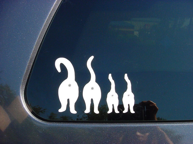 FREE SHIPPING Unique Cat Family car stickers 2