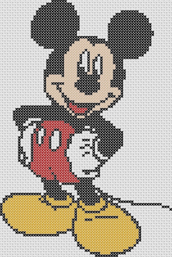 Items similar to Mickey Mouse Cross Stitch Chart Pattern ...