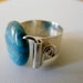 Blue Agate Statement Ring Stone Ring Original Ring Sterling Ring Band Ring Summer Ring For Her