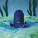 Blue Octopus Finger Puppet - Felt Octopus Finger Puppet - Octopus Puppet - Felt Finger Puppet Octopus