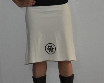 Organic skirt- Organic Cotton and Hemp Skirt with sacred geometry print- Seed of LIfe