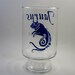 Vintage Taurus Glass - Retro Horoscope Drinking Glass- 1970's Kitsch Astrology - Blue
