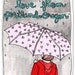 Set of Three Portland Oregon Postcards, Illustrated Portland Postcards, Portland Rain, Girl with Umbrella - Sending Love from Portland