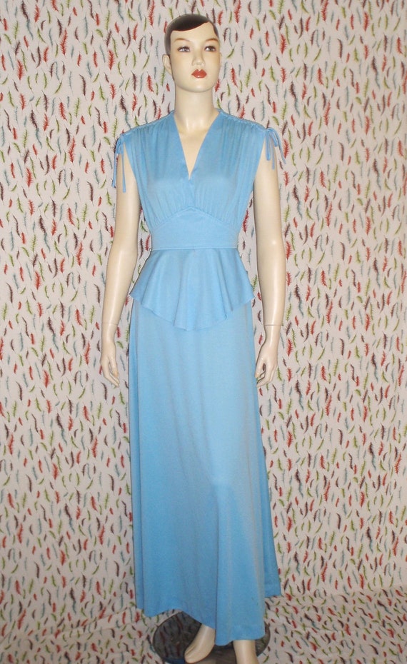 GIRL FRIDAY 70s Robins Egg Blue Maxi Dress by GrackleVintageStudio