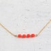 Icing necklace - coral orange beads on 14k gold filled chain - delicate jewelry