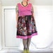 PrettyFuchsia Dress - plus size - vintage fabrics - 52B-46W-65H