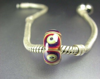 Large Hole Big Hole Lampwork Glass Bead Ringlets SRA