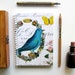 Blue Bird A6 Pocket Paper Spiral Cute Garden Notebook, Blank Sketchbook, Writing Spiral Bound Journal, Diary Journal, Gifts Under 15, Ciaffi