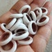 20 Rustic Round Ring Glass Beads, WHITE
