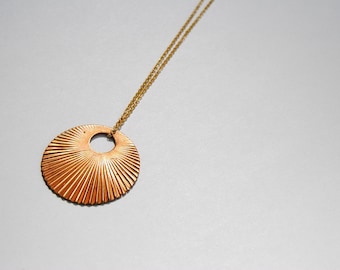 SALE - Sunburst Circle Necklace - FREE US Shipping