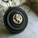 Vintage Button Necklace Country Girl Silver Picture Button Black Eco Friendly Jewelry