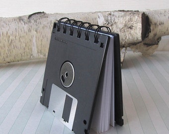Recycled Geek Gear Blank Floppy Disk Mini Notebook in Black