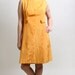 Vintage A-Line Dress - 1960s Twiggy Honey Mustard Yellow Dress - Large