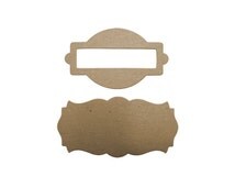 Frame Nameplate Duo No. 13 Large Fancy Die Cuts in Kraft Chipboard or ...