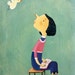 Tiny bIrd original Illustration on canvas
