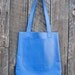 Cobalt Blue Market Leather Tote