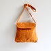 Last ONE Cross body bag / Dark Mustard Messenger Bag / Canvas Bag / Shoulder Bag / Rust / Winter Fashion / Pleated Bag / Long Strap / Summer