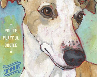 Whippet No. 2 - magnets coasters and art prints