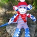 Sock Monkey Doll Handmade Patriotic "Freedom" July 4th