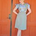 Sale 1940s skirt sizes XXS SWING in Style A line pinafore straps vintage rayon gabardine Ready to ship