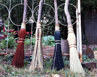 Wedding Besom, Jumping Broom in your choice of Natural, Black, Rust or Mixed Broomcorn - Broom Jumping & Handfasting Broom