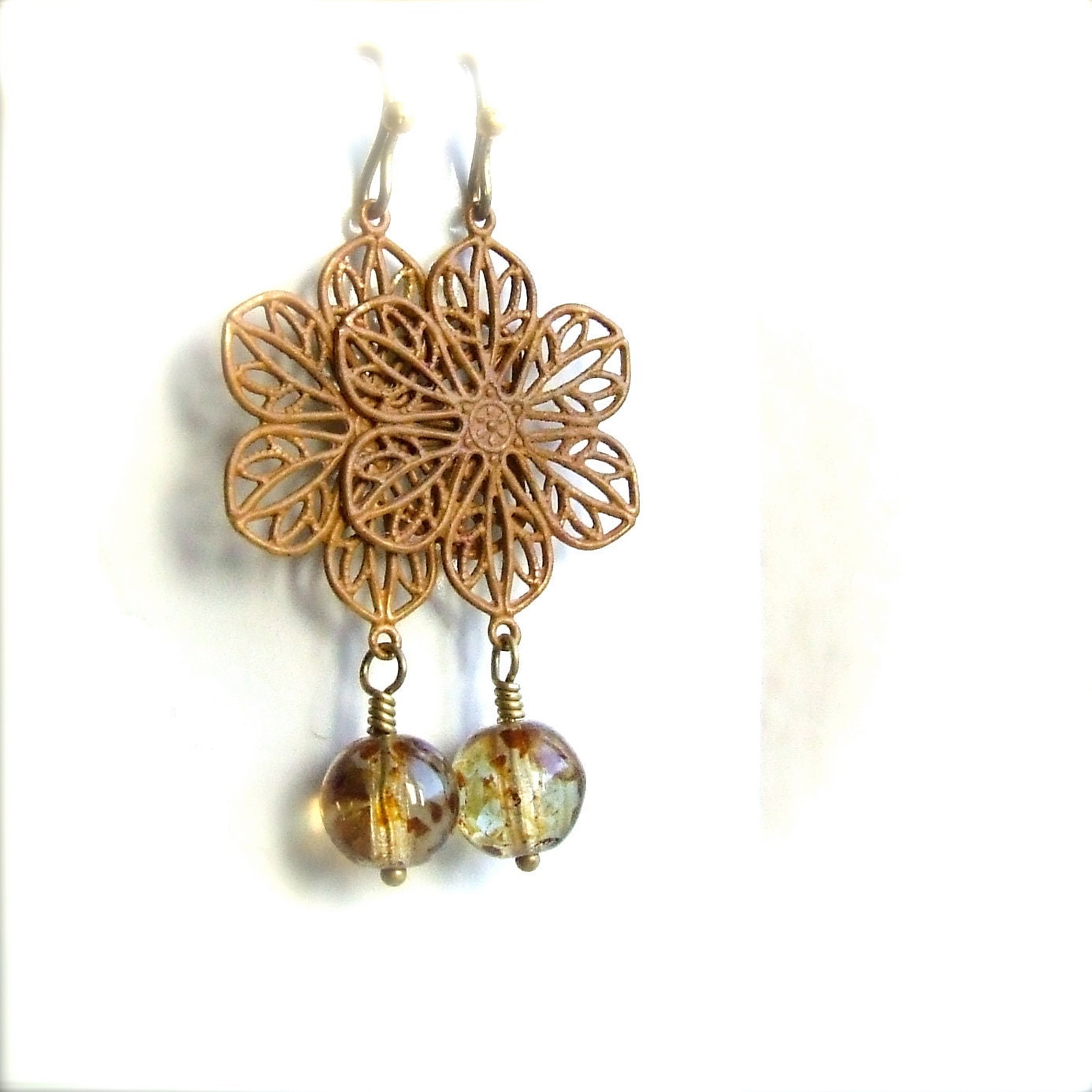 SALE Mustard Yellow Dangle Drop Earrings Saffron by balanced